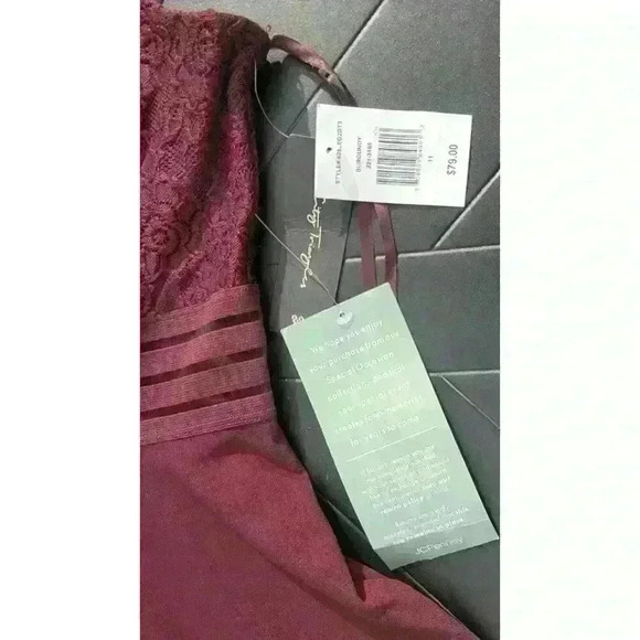 $79 City Triangles Size 11 Elastic Waist Short Dress Juniors Burgundy Flare - Picture 4 of 10